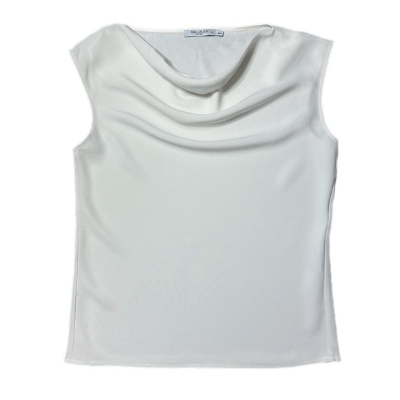 MM Lafleur The Nora Effortless Blouse Eco Soft Wave Cowl Neck In Alabaster XS - Picture 3 of 11